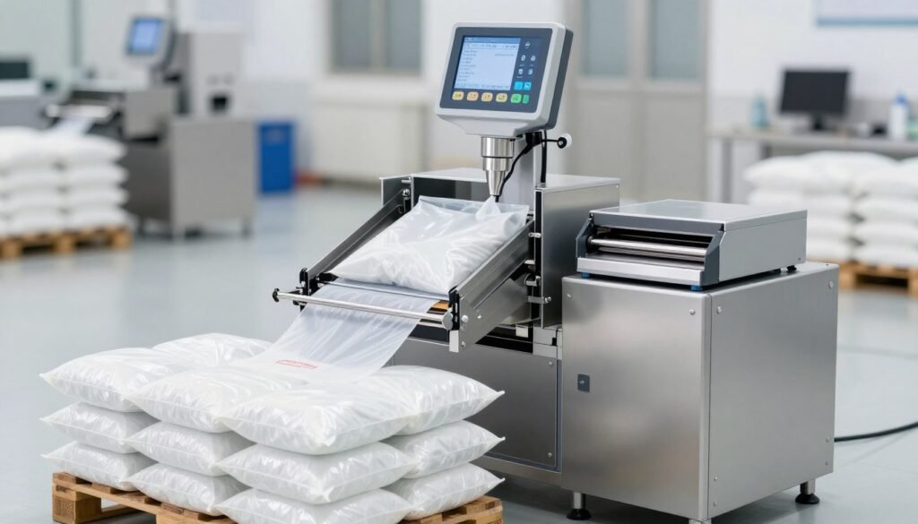 Automatic bagging system for animal feed production line