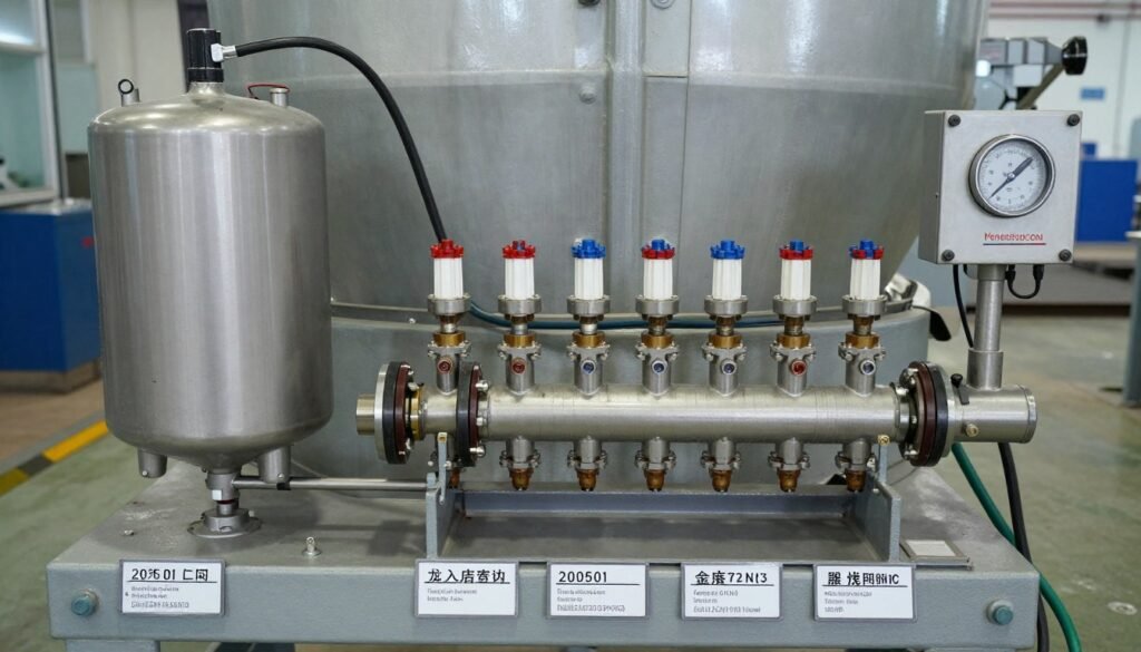 Automatic lubrication system installed on industrial pellet mill Automatic lubrication system installed on industrial pellet mill