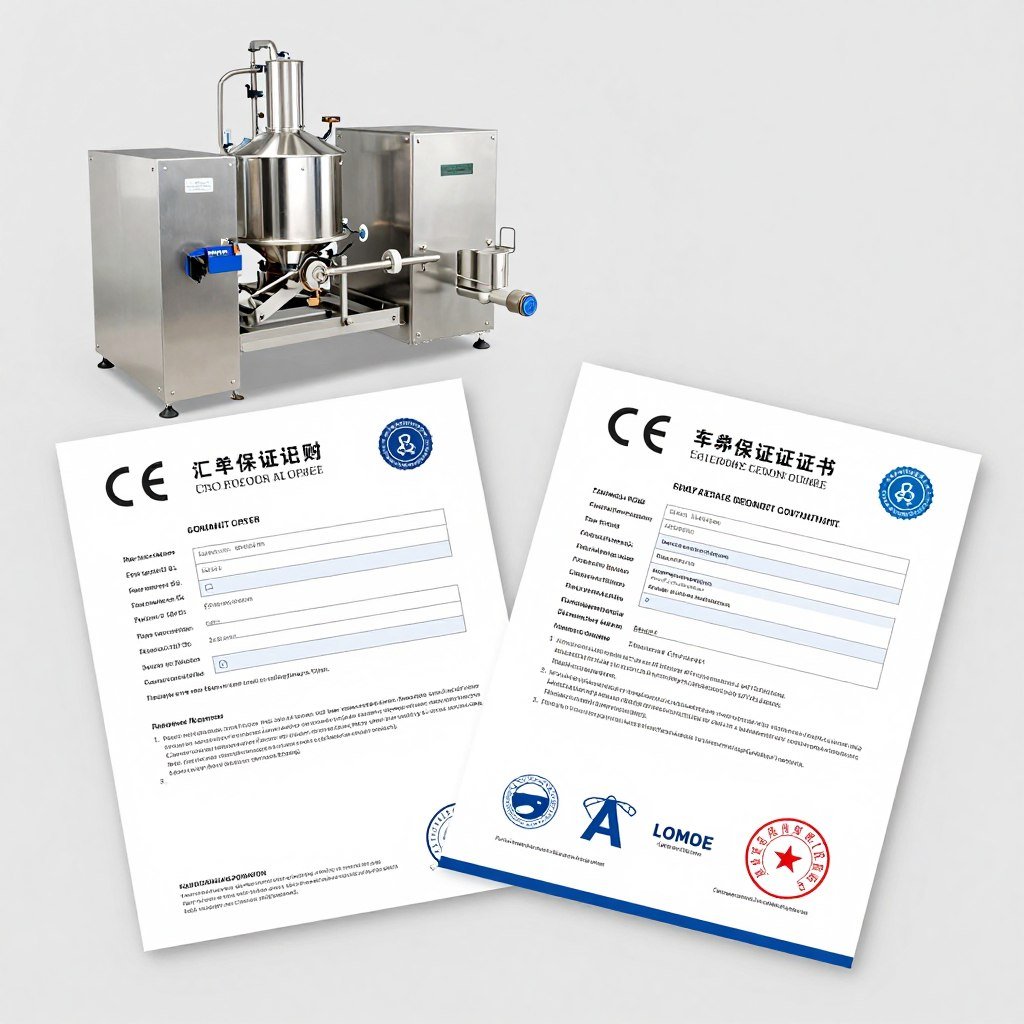 CE certification mark and compliance documentation for pet feed equipment