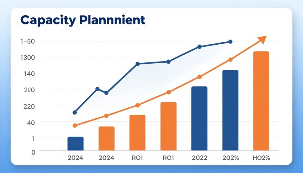 Chart showing poultry feed production capacity planning
