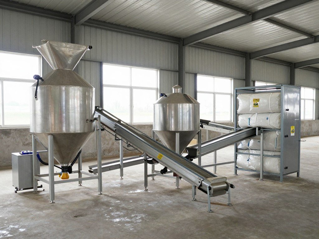 Compact cattle feed production line for small farms