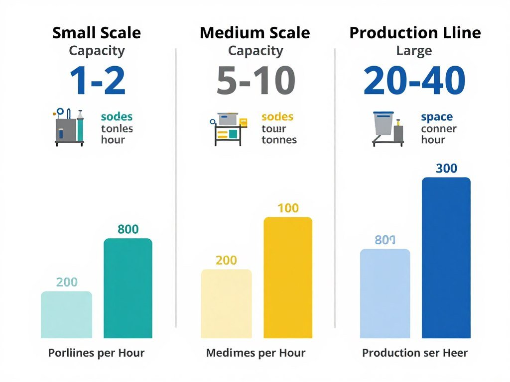 Comparison chart of different poultry feed production line capacities