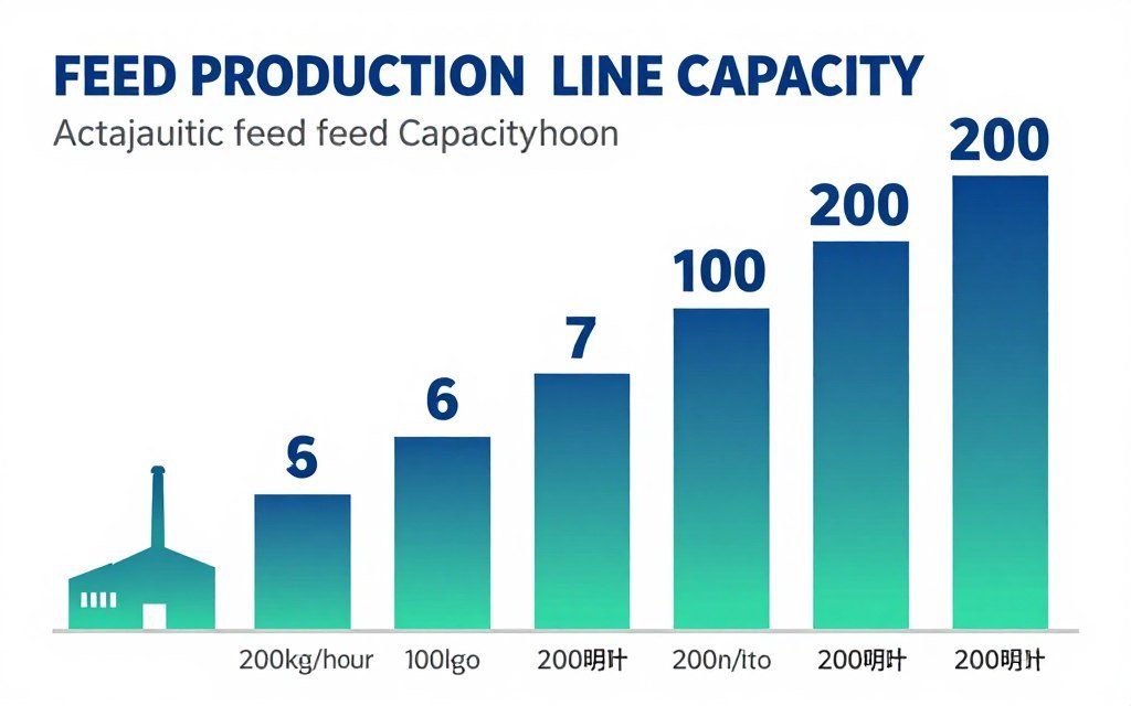 Comparison chart showing different aquatic feed production line capacity scales Comparison chart showing different aquatic feed production line capacity scales