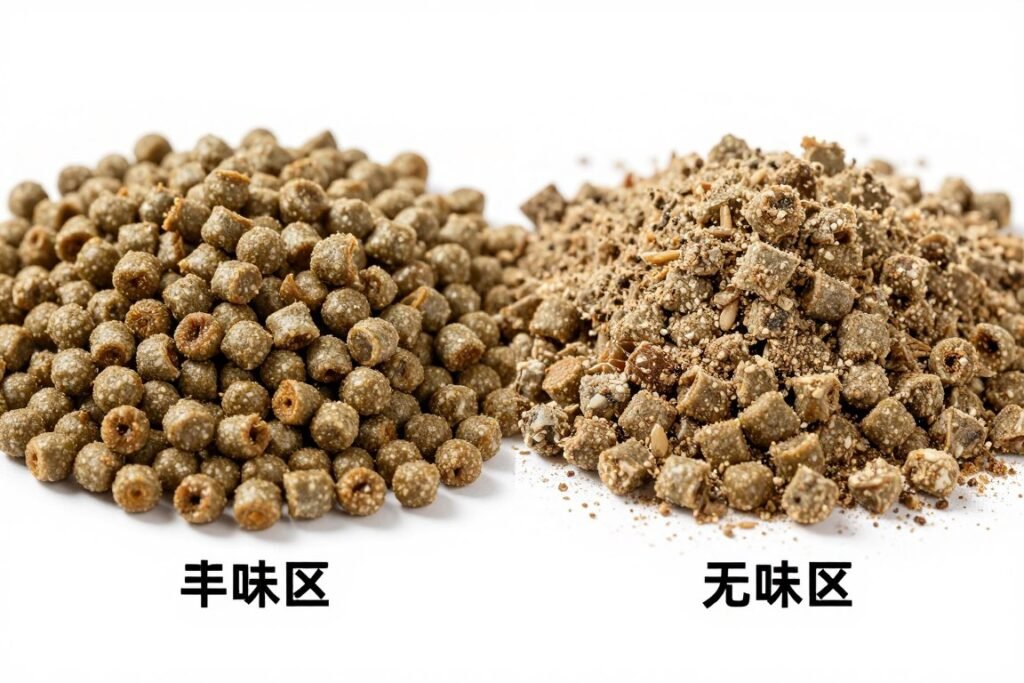 Comparison of high-quality cattle feed pellets versus pellets with excessive fines Comparison of high-quality cattle feed pellets versus pellets with excessive fines