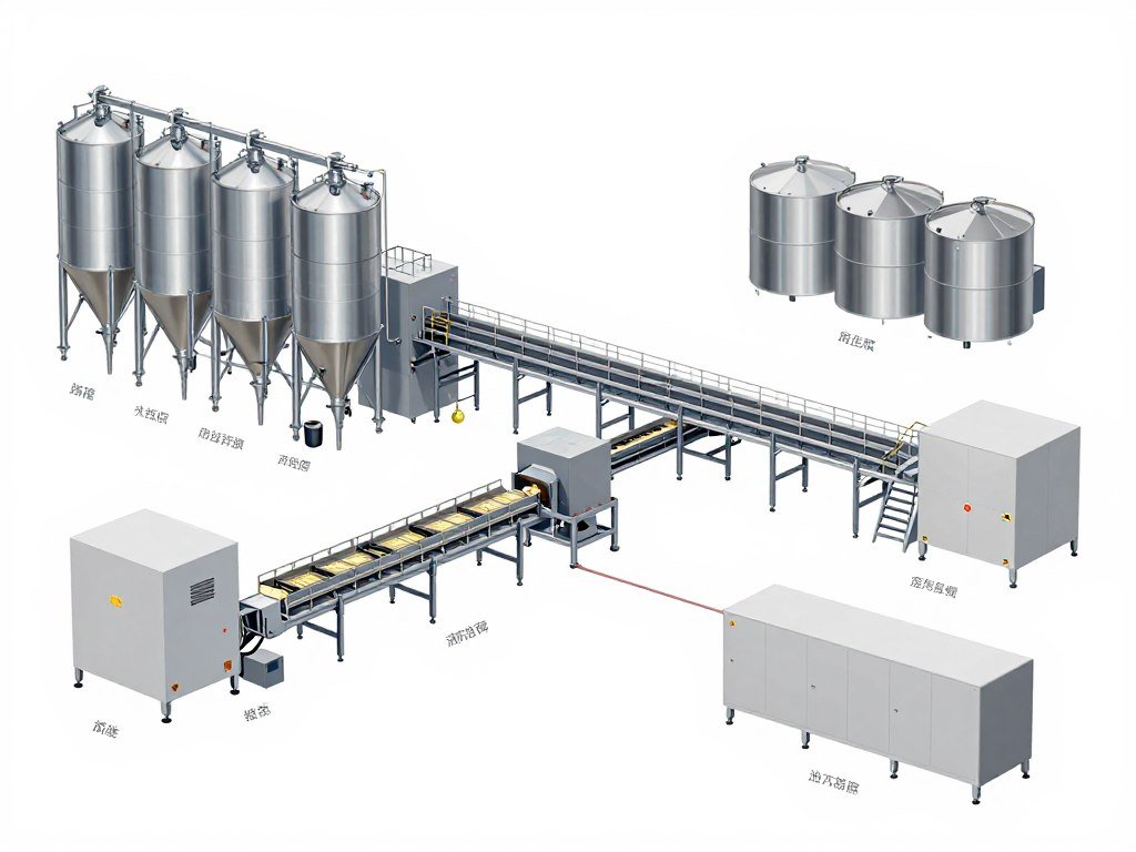 Complete animal feed production line system layout