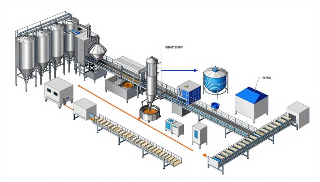 Complete shrimp feed production line plant layout diagram Complete shrimp feed production line plant layout diagram
