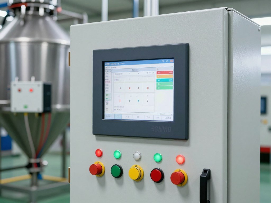 Control panel interface for automated pig feed production line
