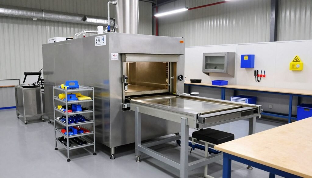 Die cleaning and maintenance station in feed mill Die cleaning and maintenance station in feed mill