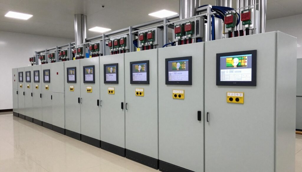 Electrical control panel and power distribution system for aquatic feed production line Electrical control panel and power distribution system for aquatic feed production line