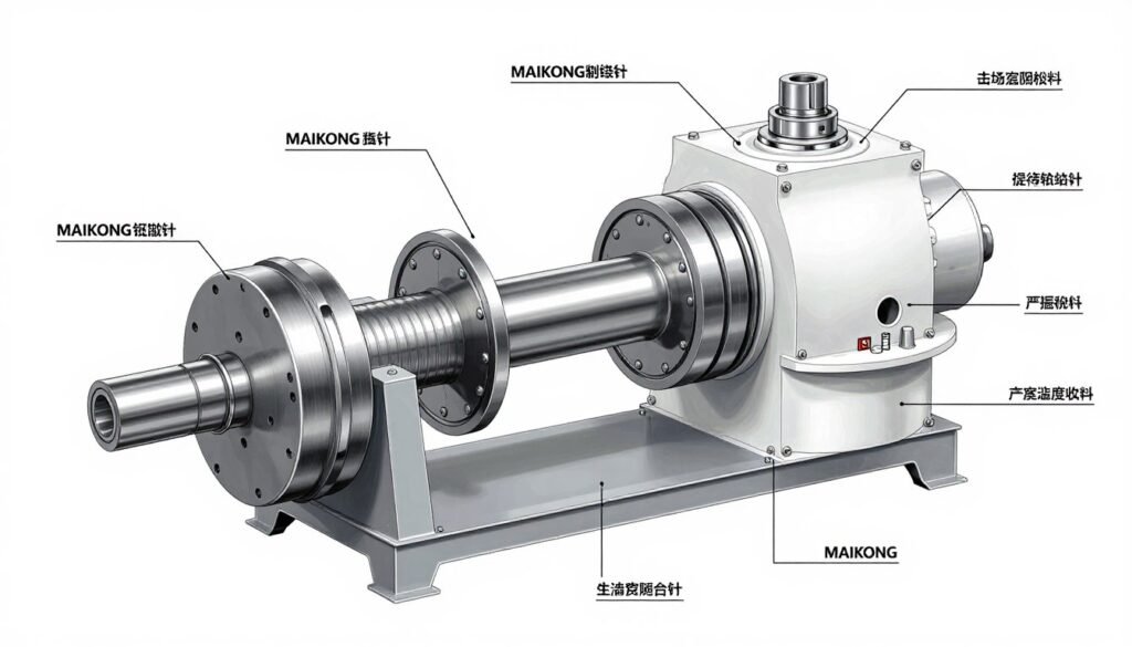 Exploded view diagram of pellet mill components Exploded view diagram of pellet mill components