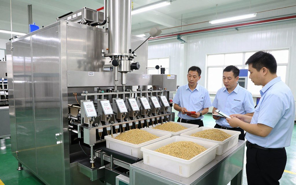 Factory testing of custom feed production equipment