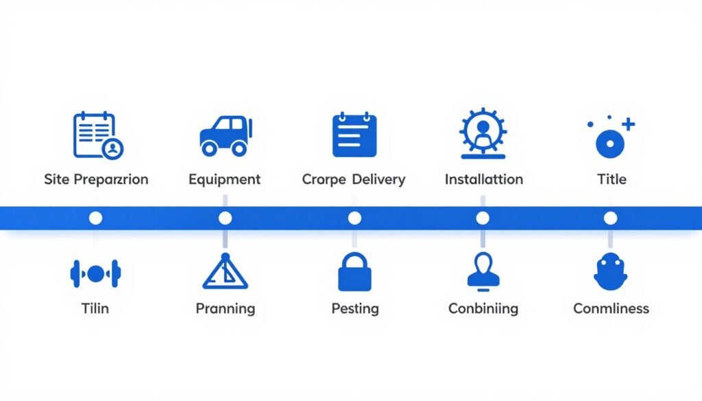 Feed mill installation timeline infographic