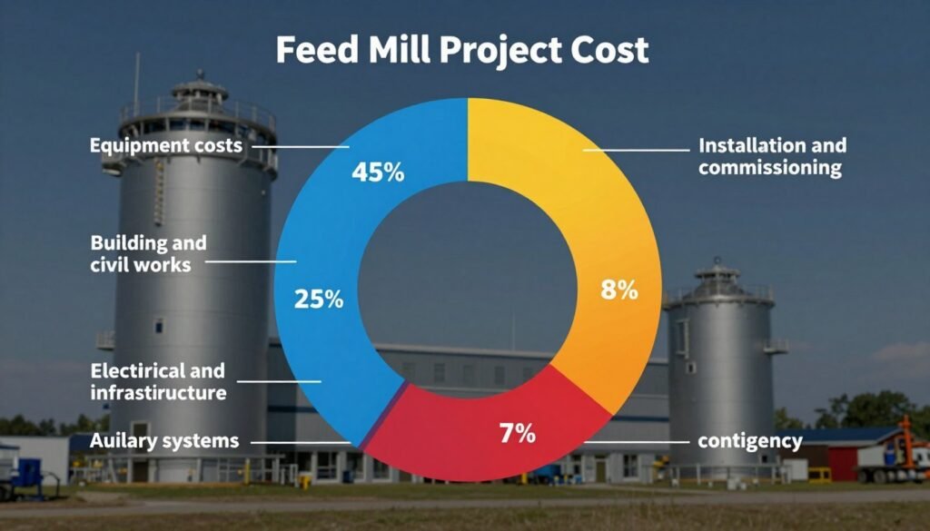 Feed mill project cost breakdown chart