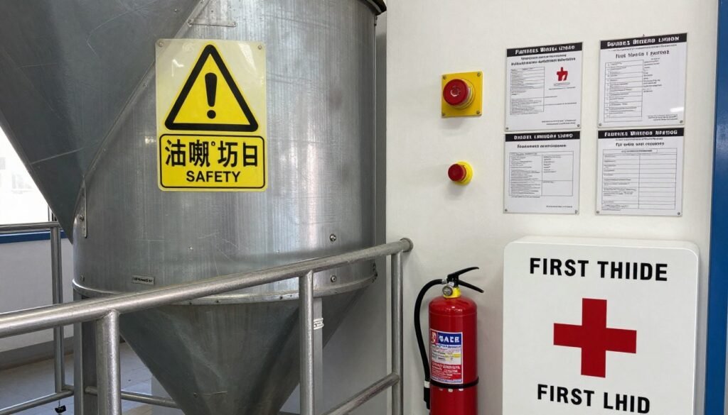 Feed mill safety signage and compliance documentation