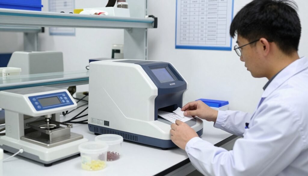 Feed quality testing laboratory with analytical equipment
