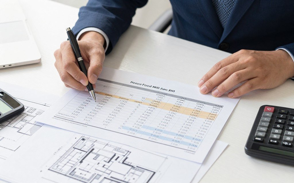 Financial analysis documents for feed mill investment