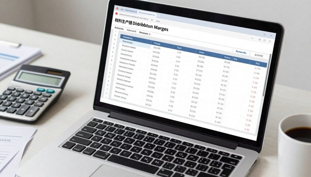 Financial analysis spreadsheet showing pellet production line distributor margins and costs Financial analysis spreadsheet showing pellet production line distributor margins and costs