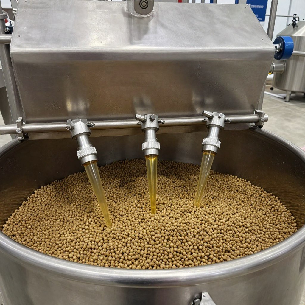 Fish feed coating system