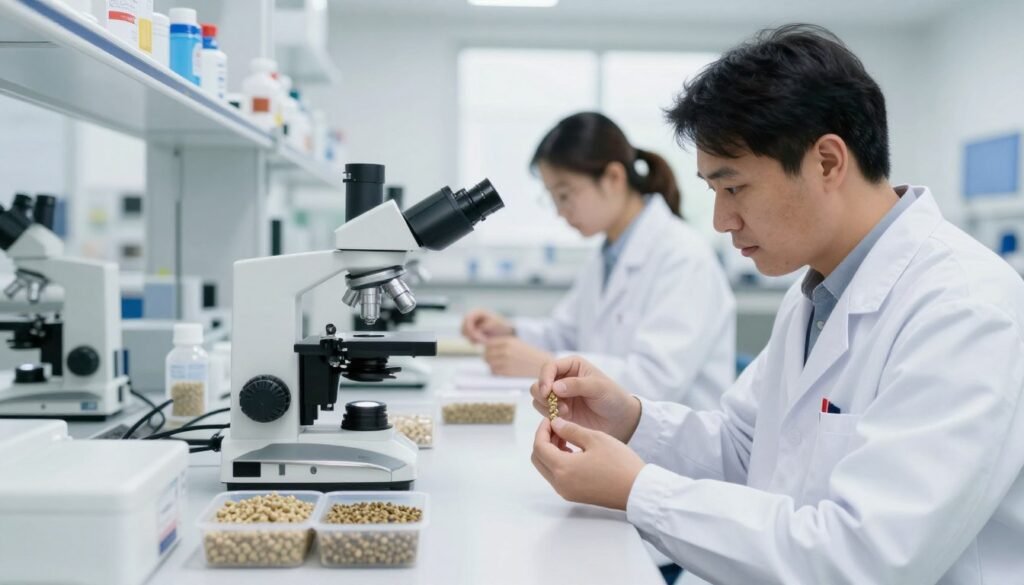 Fish feed production line manufacturer quality control laboratory