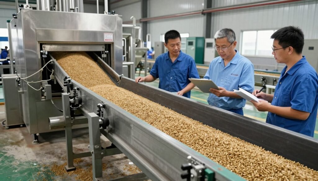 Fish feed production line successful operation