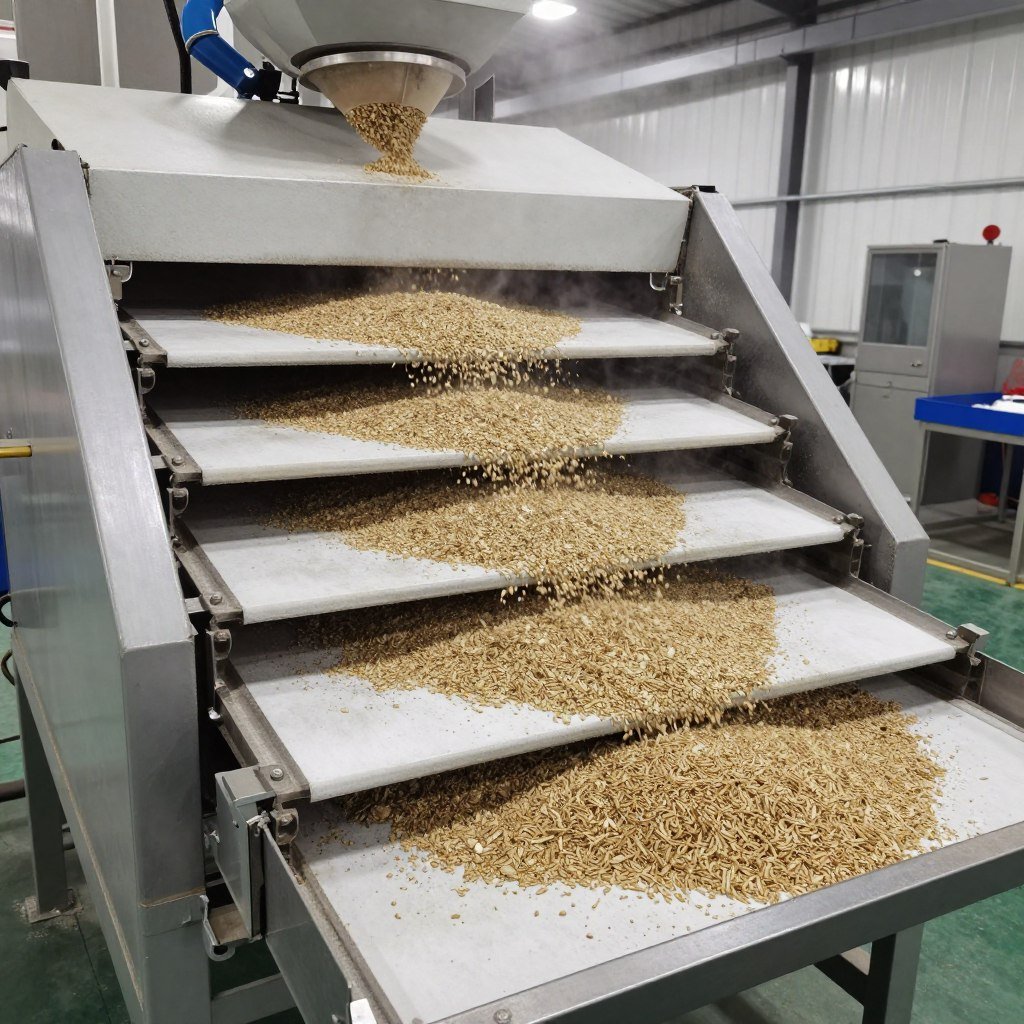 Fish feed screening equipment