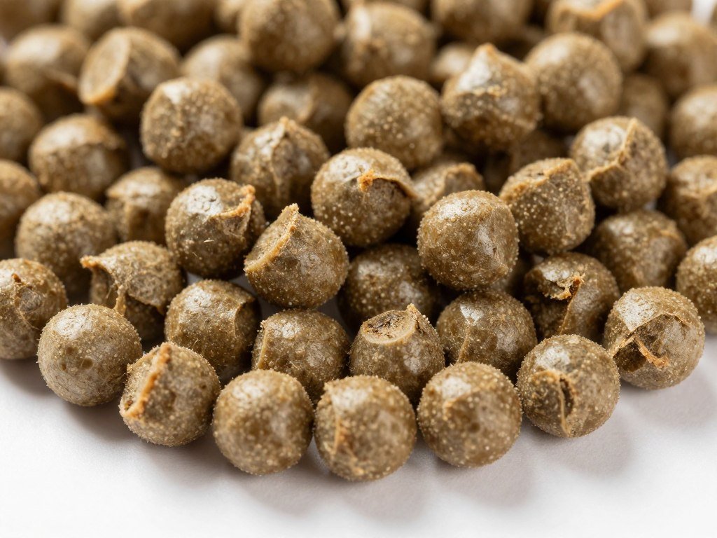 High quality cattle feed pellets showing durability and low fines content
