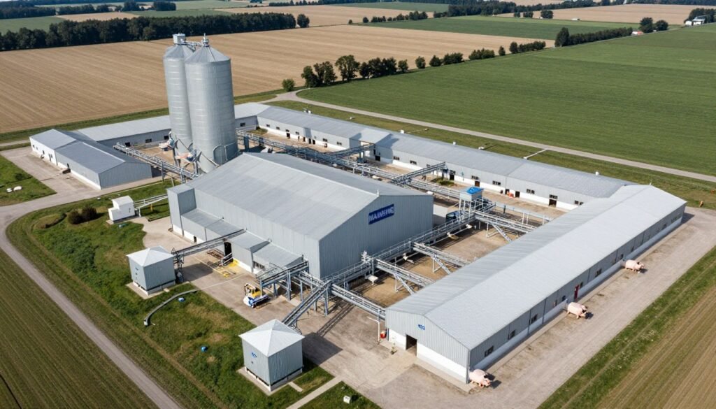 Integrated pig production facility with MAIKONG feed mill in Poland