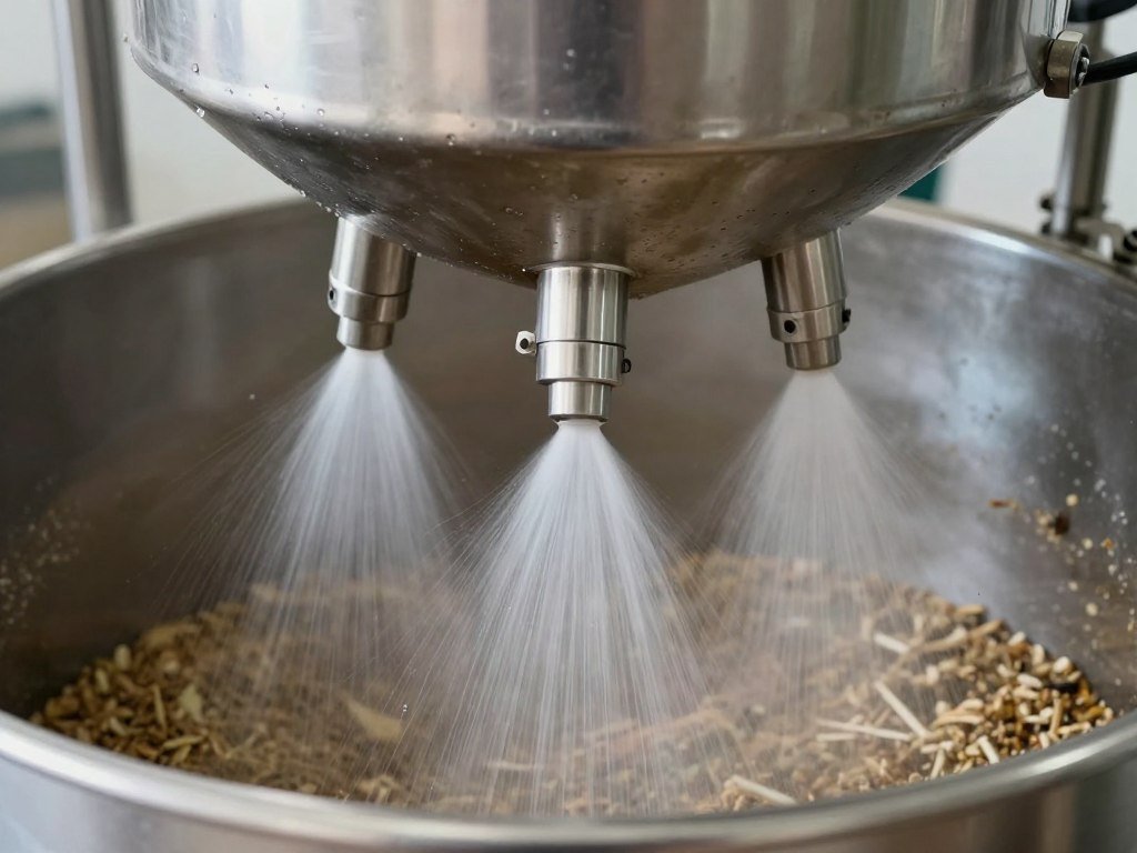 Liquid ingredient addition system in animal feed mixer