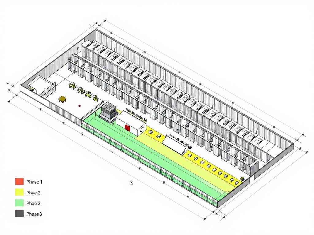 Modular feed mill expansion layout diagram