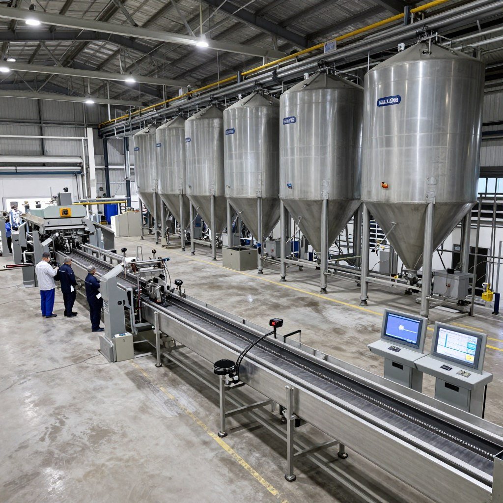 Norwegian marine fish feed production facility with large-scale MAIKONG equipment installation