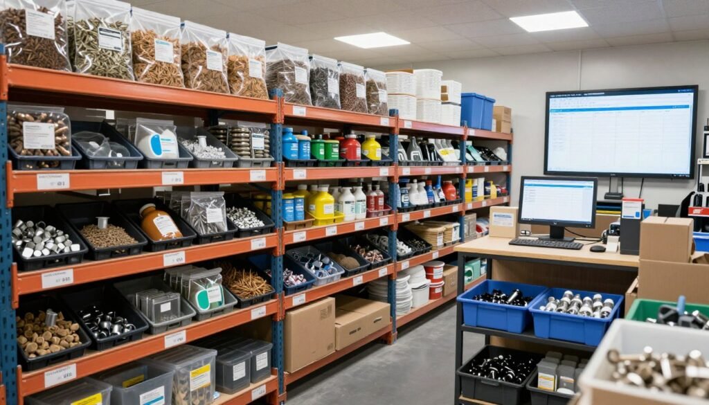 Organised spare parts inventory warehouse Organised spare parts inventory warehouse