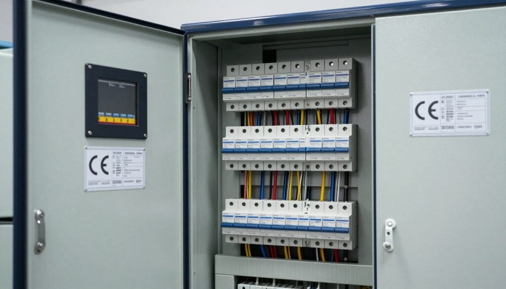 PLC control panel customized for UK voltage standards and British regulations PLC control panel customized for UK voltage standards and British regulations