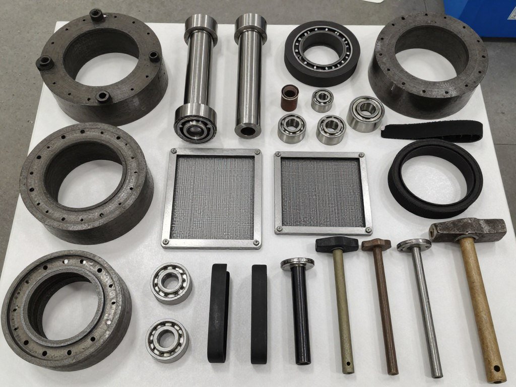 Pellet mill spare parts including dies, rollers, and wear components