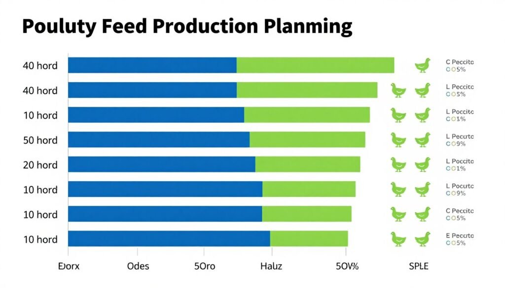 Production capacity planning chart for poultry feed mills