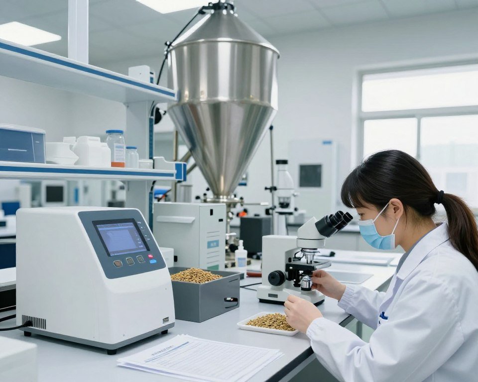 Quality control laboratory testing feed samples