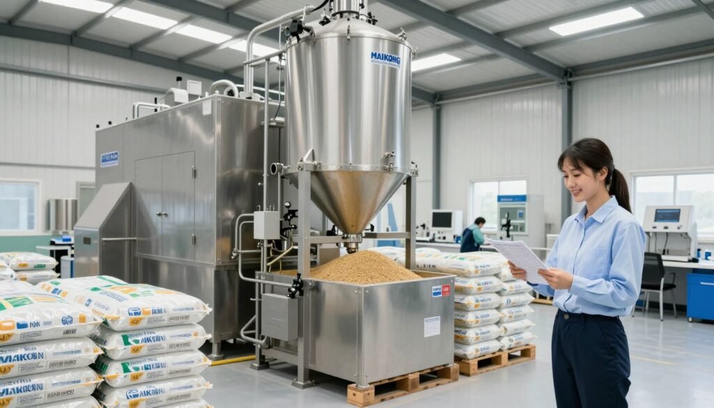 Successful UK feed mill operation showing modern equipment and production