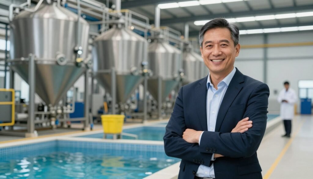 Successful aquatic feed production facility with satisfied client Successful aquatic feed production facility with satisfied client