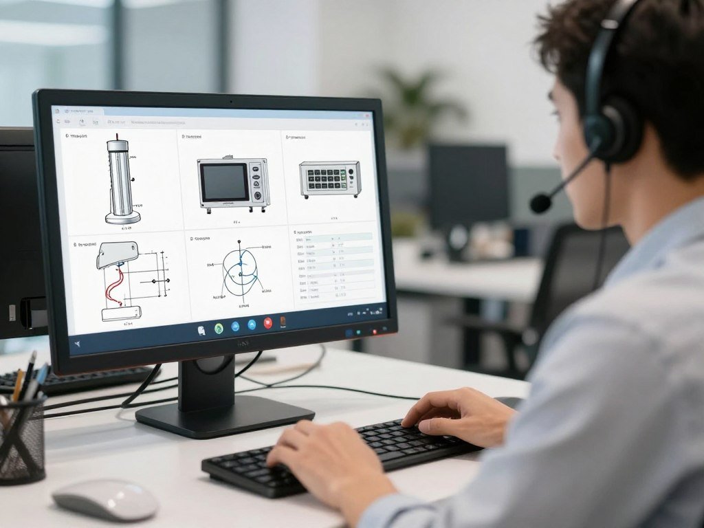 Technical support engineer providing remote assistance via video call