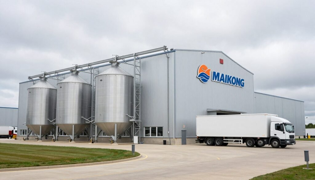 UK poultry feed mill facility with MAIKONG equipment installation