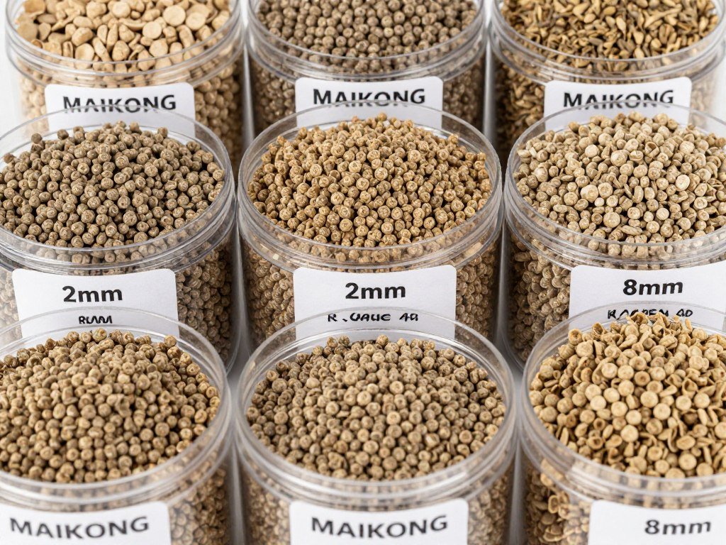 Various pellet sizes produced by MAIKONG equipment Various pellet sizes produced by MAIKONG equipment