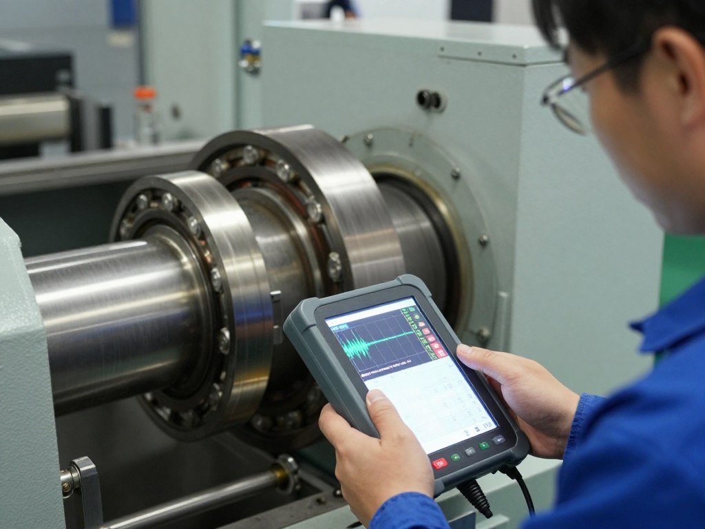 Vibration monitoring equipment analyzing bearing condition Vibration monitoring equipment analyzing bearing condition