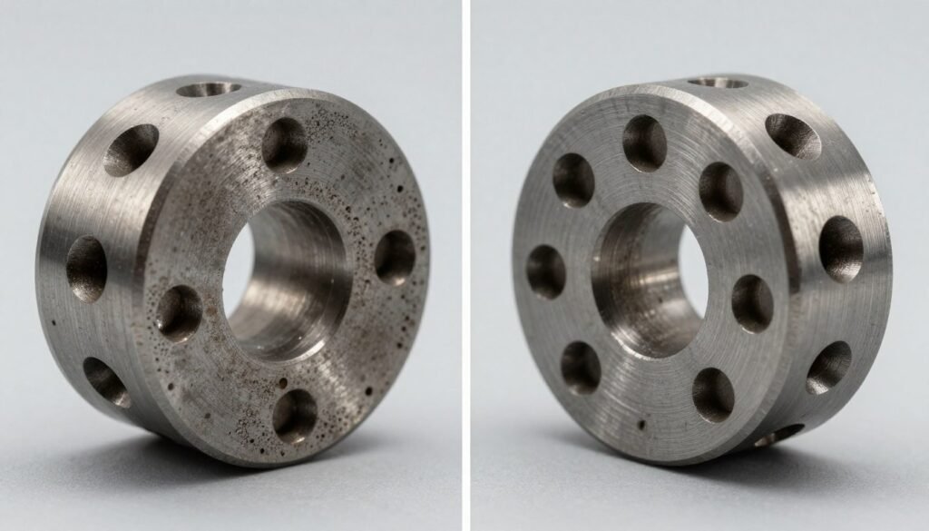 Worn and new pellet mill dies comparison showing wear patterns Worn and new pellet mill dies comparison showing wear patterns