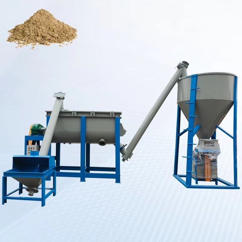 modern feed pellet production line facility showing complete equipment layout