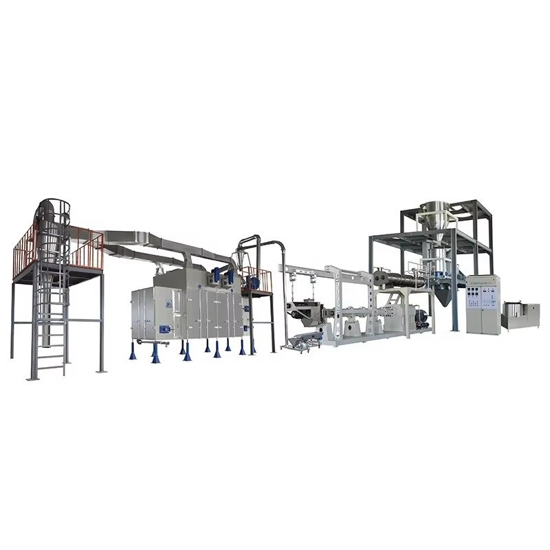 Modern feed production line facility showing complete equipment setup