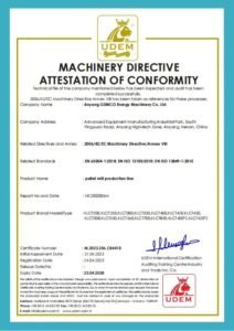 MAIKONG Company animal feed production line Certificates