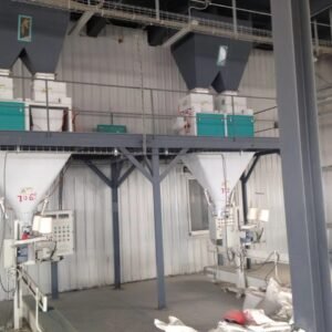 Aquatic fish feed production line showing extruder and oil coating system
