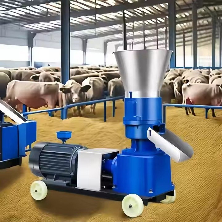 Detailed view of pig feed pellet mill machinery showing die and rollers