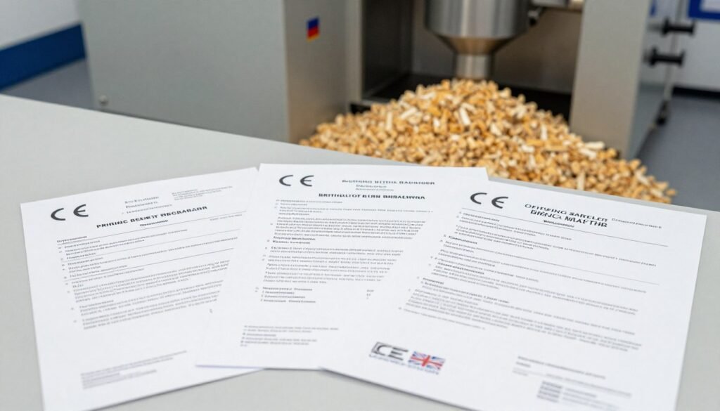 CE certification and compliance documentation for biomass equipment