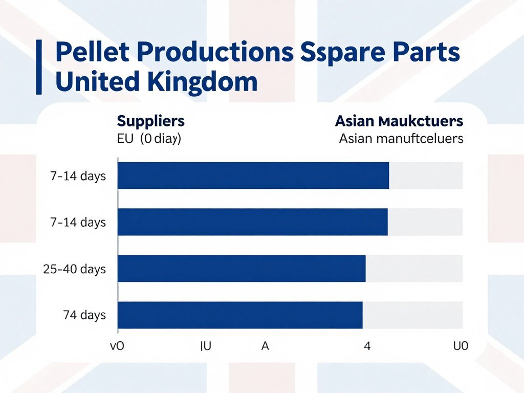 Comparison chart showing spare parts delivery timeframes to UK from different regions