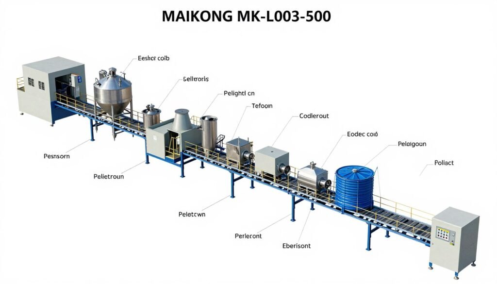 Complete MK-L003-500 production line layout diagram